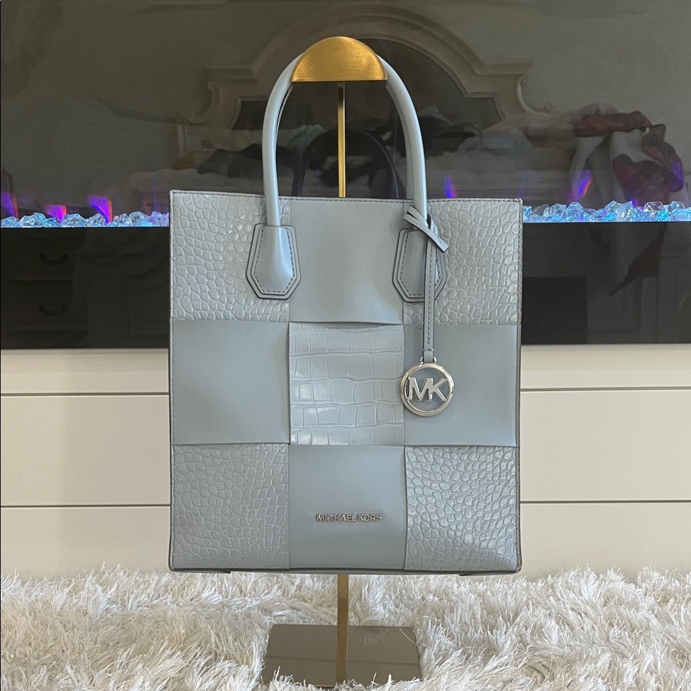 SALE!! AUTHENTIC MK Mercer Med Shopper Croc-Embossed Tote Bag